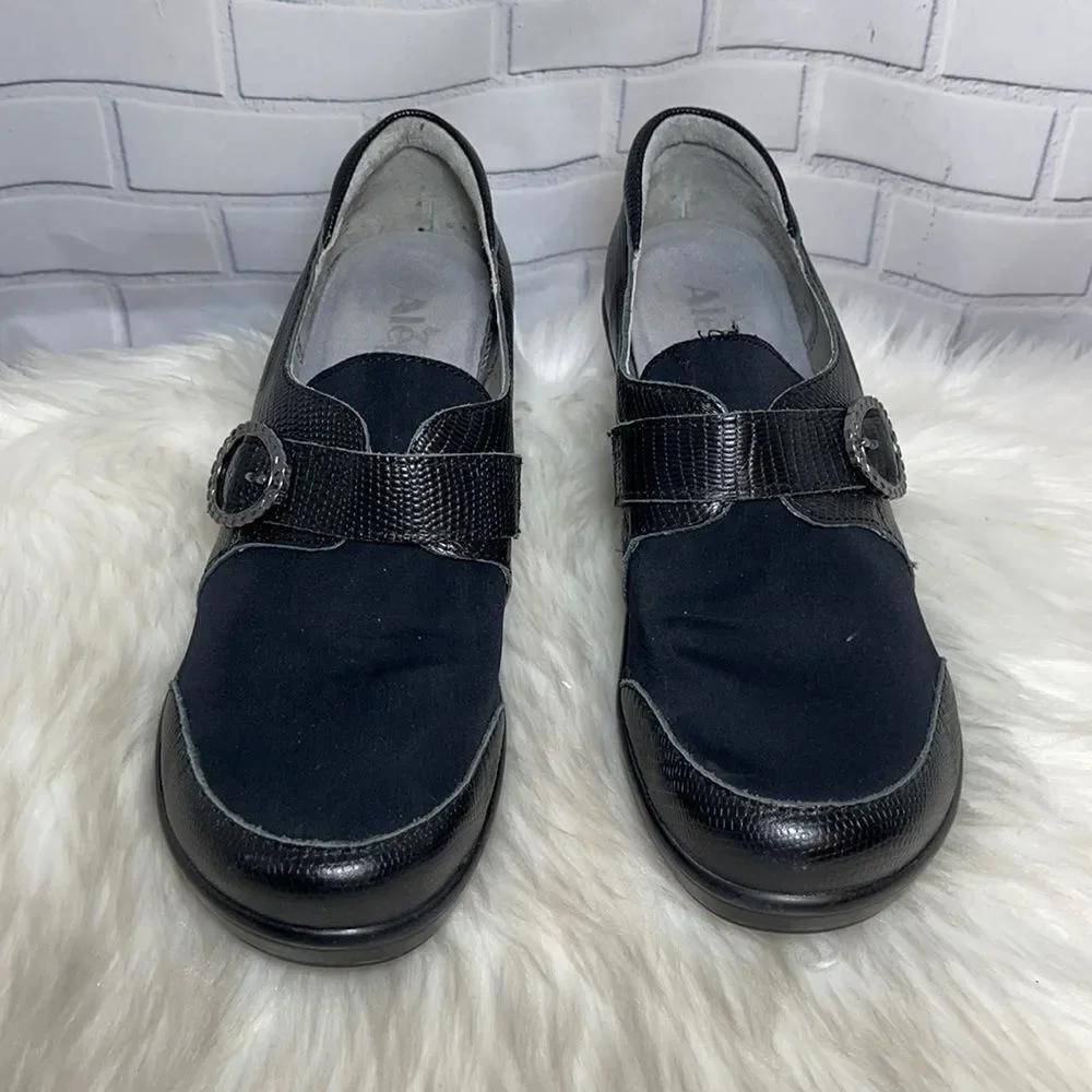 Alegria Holli Hook/Loop Black Strap Heel S…‎